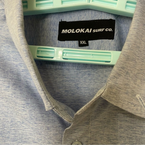 Molokai Surf Club Men’s Size 2X gray button down short sleeve shirt - Picture 2 of 9